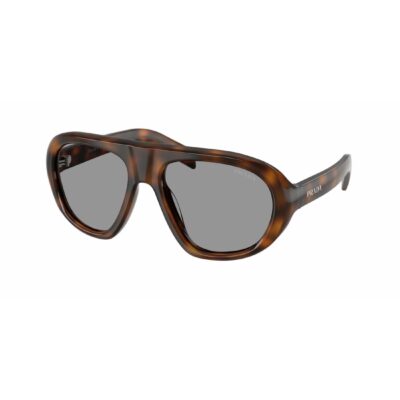 Occhiali da sole Prada PR C05S 20D50Q, montatura juniper tartarugato / tartaruga ginepro e lenti grigio, vista a tre quarti