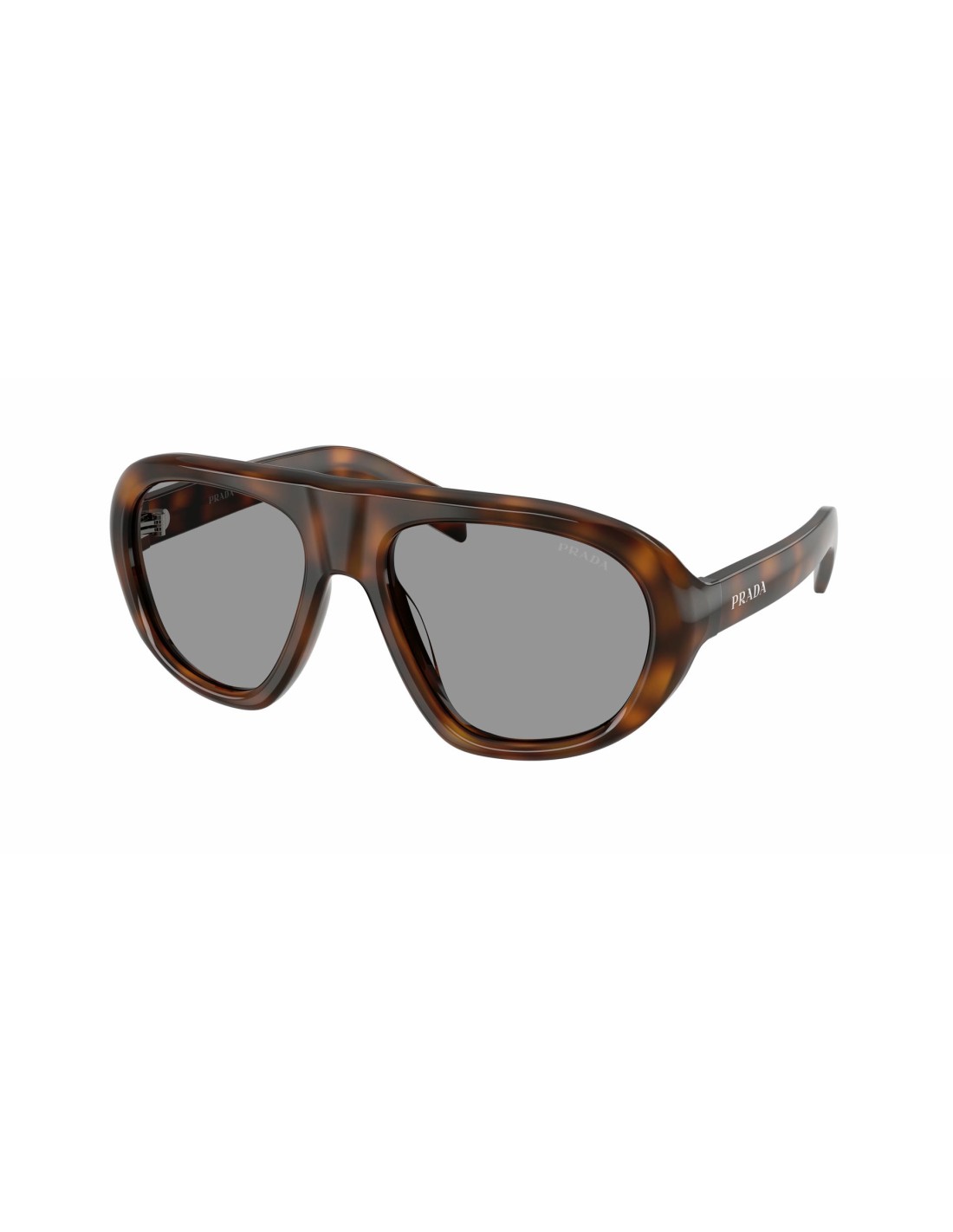 Occhiali da sole Prada PR C05S 20D50Q, montatura juniper tartarugato / tartaruga ginepro e lenti grigio, vista a tre quarti