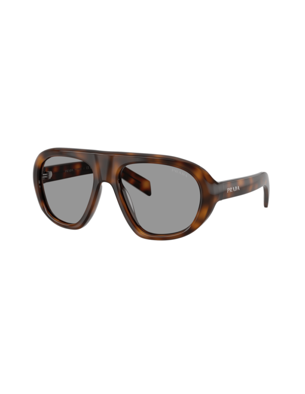 Occhiali da sole Prada PR C05S 20D50Q, montatura juniper tartarugato / tartaruga ginepro e lenti grigio, foto di catalogo 3