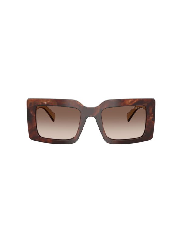 Occhiali da sole Prada PR D01S 00K10S, montatura caramello tartarugato e lenti marrone sfumato, foto di catalogo 2